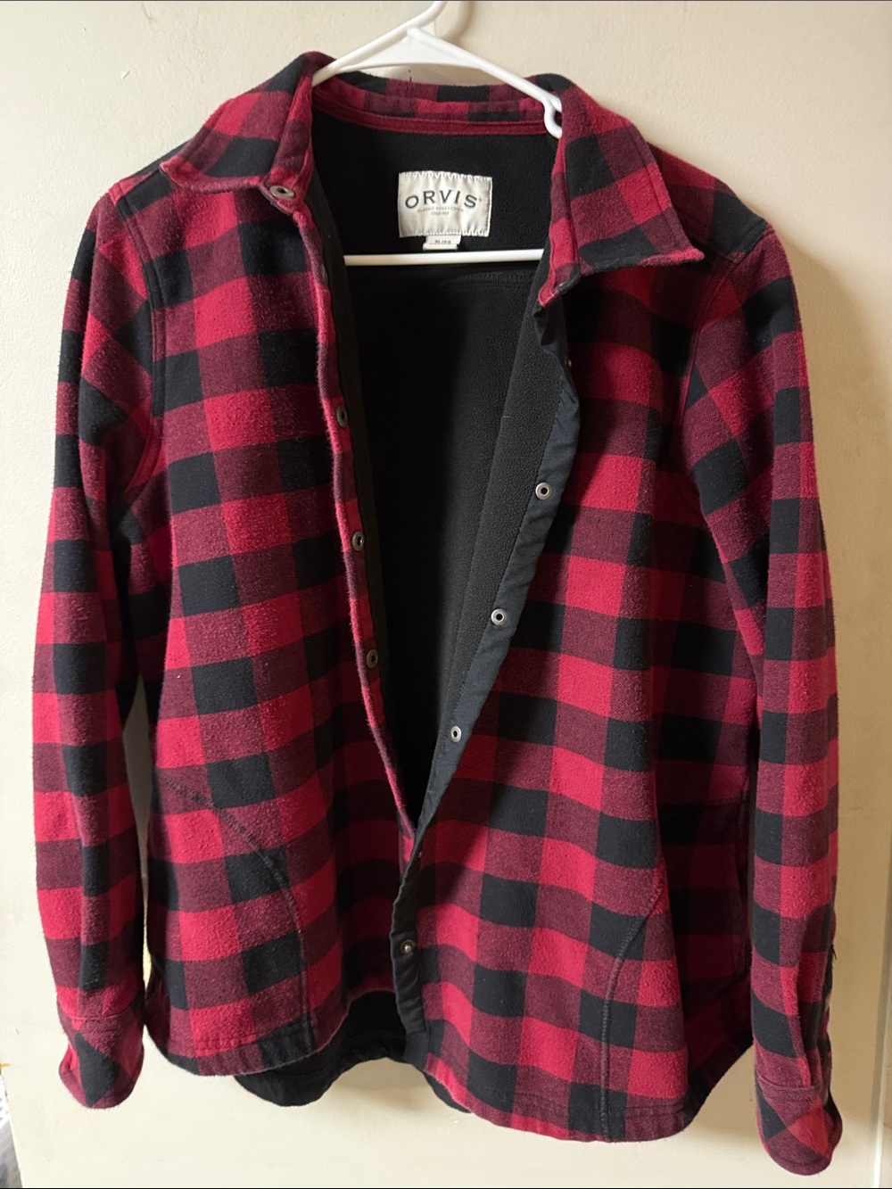 Orvis Red & Black Buffalo Plaid Shirt Jacket